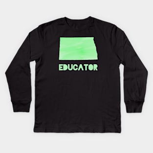 North Dakota Educator Kids Long Sleeve T-Shirt